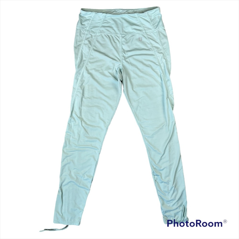 Eleven By Venus Women Scrunch Tie Ankle Lightweight Mint Green Leggings Size Med